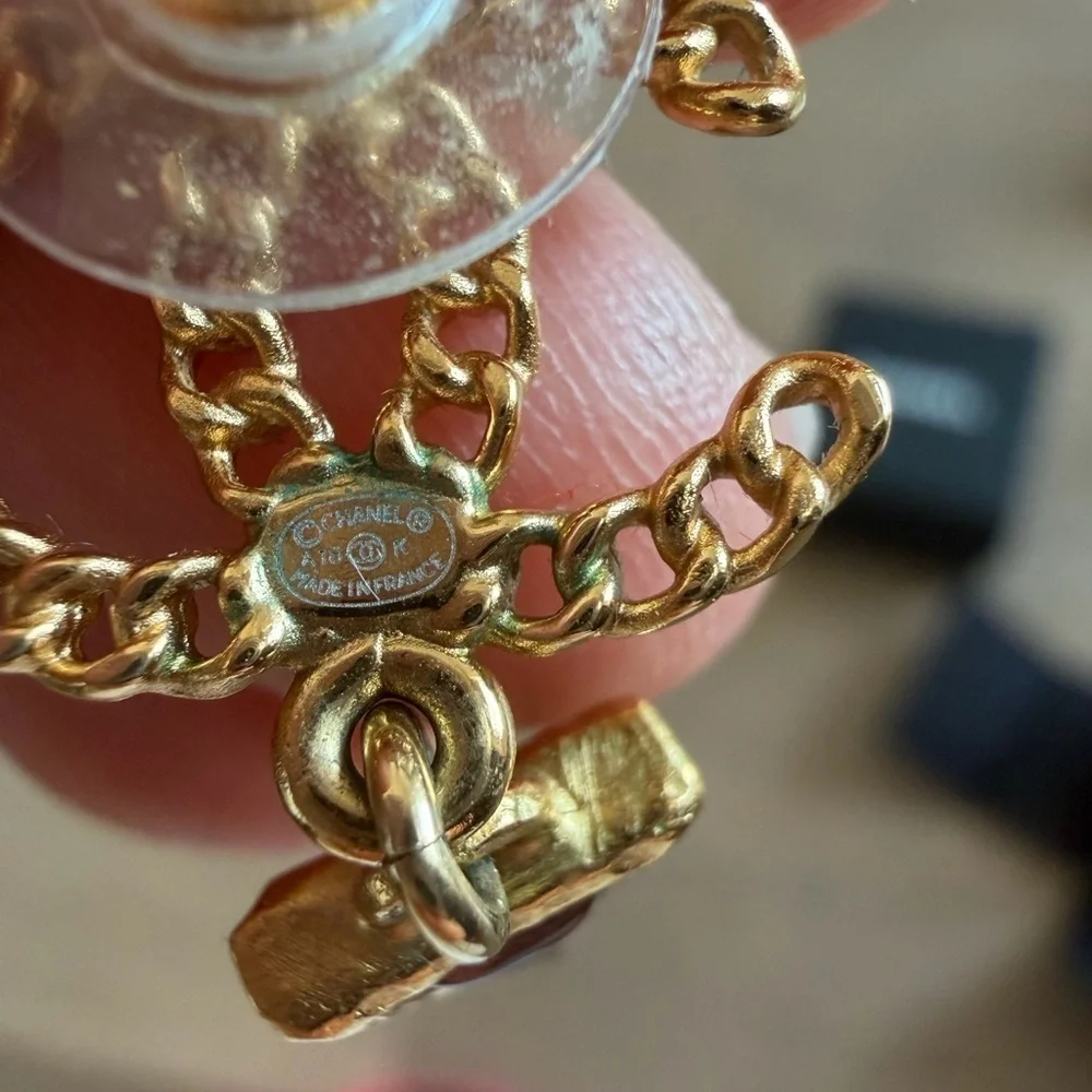 Chanel 18K Gold Plated CC Logo Earrings 2018 collection